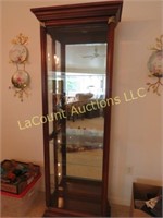 lighted curio cabinet 24"w x 11"d x 76"h