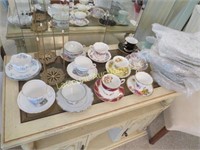 large lot assorted tea cups & saucers & Plates