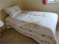 twin bed brass headboard bedding mattress set