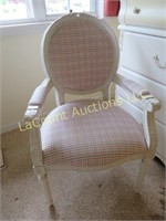 upholstered seat back armed chair