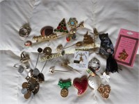 assorted costume jewelry pins bracelet w coins