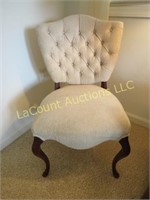 vintage upholstered tufted back chair