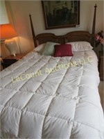 Bassett queen bed mattress headboard bedding