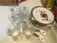 poker card plates glasses spreaders