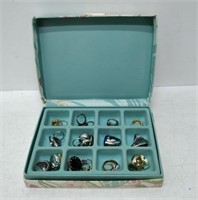 jewelry box of assorted rings