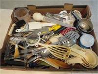 flat kitchen utensils many