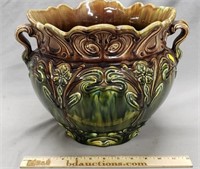 Handled Majolica Jardiniere Planter