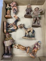 Vintage Wood Horse & People Figures