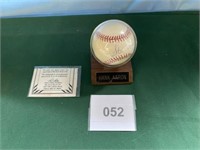 (1) Hank Aaron Baseball Autographed/COA