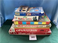 Assorted Games-Scrabble, Operation,Silly Sandwich