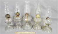 Lot of 5 Antique Oil Lamps