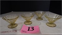 SET OF 4 PRESSED GLASS SHERBERTS