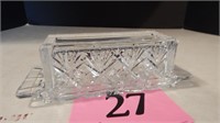 CRYSTAL BUTTER DISH 9 IN