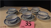 CHINESE RICE GRAIN PORCELAIN SET OF 6 TEA CUPS