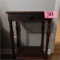 SIDE TABLE WITH SHELF AND DRAWER 18X12X28