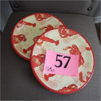 PAIR OF LOBSTER PLATES 8 IN