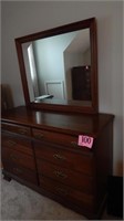 VINTAGE TRADITIONAL STYLE DRESSER WITH MIRROR,