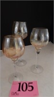 SET OF 3 GLASS CANDLE HOLDERS 8, 9 & 10 IN