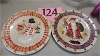 PAIR OF CHRISTMAS PLATES 7 IN
