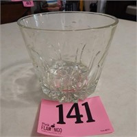 ETCHED GLASS ICE BUCKET 5 IN