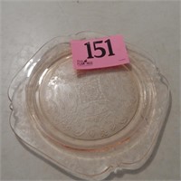 PINK DEPRESSION GLASS PLATES 10 IN