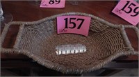 HANDLED WICKER BASKET MADE IN INDIA 15 IN