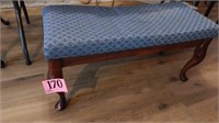 QUEEN ANNE UPHOLSTERED BENCH 38 IN