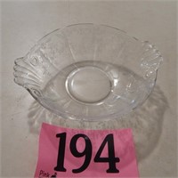 ETCHED GLASS BOWL 7 IN