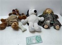 lot of vintage toys - cabbage patch kid, snoopy,