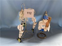 (4) Babe Ruth Tree Ornaments (2) Stands