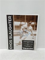 baseball legend enos slaughter autographed photo