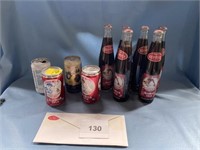 Assorted Babe Ruth Soda Glass Bottles and Cans