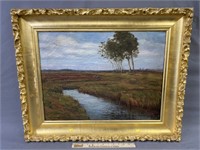 Charles Walther Antique Landscape Oil Painting