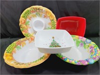 Assorted Holiday Plastic Serving Bowls