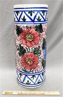 Hand Painted Floral Umbrella Stand