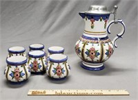 Handpainted Porcelain Wine Set