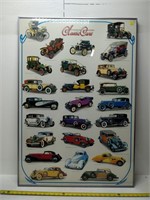 framed classic cars poster