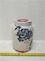 painted crock with lid