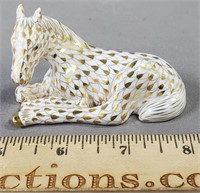 Hand Painted Herend Laying Horse Figurine