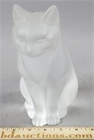 Lalique Crystal Cat Sculpture Figurine