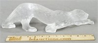 Lalique Crystal Leopard Sculpture Figurine