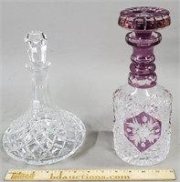 2 Crystal Decanters: Cut to Clear & Ship's