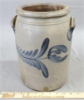 Antique Cobalt Decorated Stoneware Crock