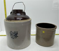 western stoneware jug and #2 jug crock