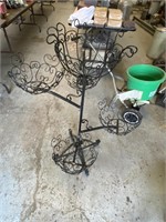 Cast Iron Flower Plant Stand Freshley Painted