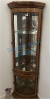 Contemporary curved glass corner China cabinet