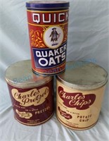 Two Charles tins and oatmeal
