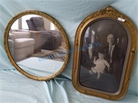 Mirror and antique frame