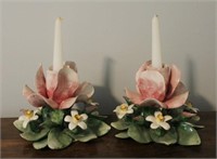 Pair of Capodimonte Candle Holders