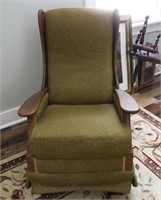Upholstered Rocking Chair w/ Wooden Accents